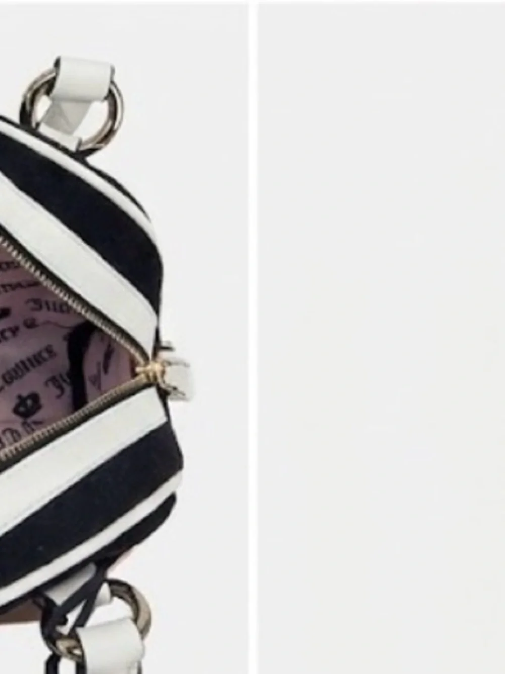 NWT Exclusive Juicy Couture Black Satchel w/ Strawberry Coin Purse & White Trim! - Picture 4 of 5
